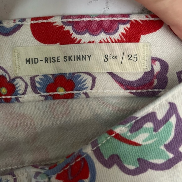 Anthropologie Pilcro & Letterpress Floral Skinny Jeans size 25 Paisley Boho - Picture 10 of 12